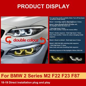 J ONE DRL Bicolore CSL Giallo-Bianco con Cambio Colore Via Abbaglianti per BMW Serie 2 M2 F22 F23 F87 2018-2019 - Product Image 2