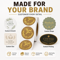 Étiquettes autocollantes rondes en papier kraft personnalisées avec dorure à chaud pour boîtes cadeaux, sacs en papier, emballages de boulangerie, logo OEM