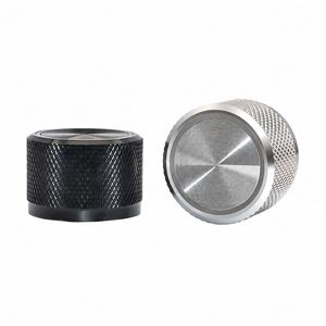 40x19mm CNC Machined Aluminum Volume <b>Knob</b> 6mm Shaft for Machining HiFi Amplifier Audio Control <b>Knob</b> CD Pattern Black Anodized - Product Image 5