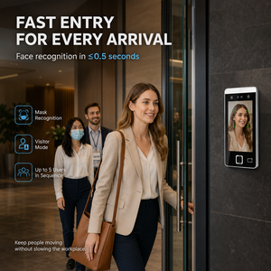 Nouvelle Arrivée 2026 – Machine de Présence Biométrique Étanche RS485 Murale avec Reconnaissance Faciale et <span class=keywords><strong>Logiciel</strong></span> Web pour le Contrôle d'Accès - Product Image 3