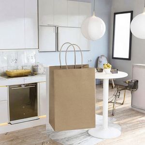 Bolsa de Papel Kraft con Asa Antirrobo para Comida para Llevar y Entrega, Embalaje para Vajilla, Almohadas y Productos del Hogar - Product Image 2