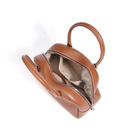 Sac à main Boston minimaliste pour femme, sac à bandoulière de luxe en cuir de vachette pleine fleur, sacoche ronde élégante, fournisseur, faible MOQ