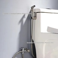 Kit de douche WC en acier inoxydable pour hygiène féminine, avec buse pressurisée, pistolet de pulvérisation pour chasse d'eau et pommeau de douche mural chromé