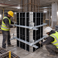 Pince de coffrage carrée en plastique réutilisable haute résistance, facilement assemblable, pour la fixation de poteaux en béton lors de la construction de ponts