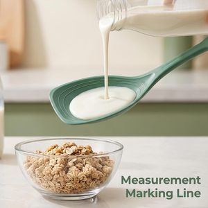 Spatule-cuillère multifonctionnelle en silicone pour usage domestique, compatible avec les poêles antiadhésives, résistante aux hautes températures, antidérapante, alimentaire, lavable à la main - Product Image 2