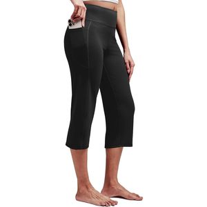 FOXA Capri Yoga Pants High Waisted With <b>Pockets</b> Cropped Workout <b>Leggings</b> For Women Athletic Casual Summer Wear - Product Image 1