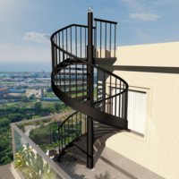 Escalier en colimaçon extérieur Yusituo, structure en acier sur mesure, escalier d'évacuation en fer pour balcon de maison