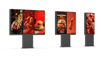 IP66 Fansız Su Geçirmez Android İşletim Sistemli 43 inç Ayaklı 1x3 Matris Dış Mekan LCD Dijital Reklam Totem Çözümü (Central Park için)