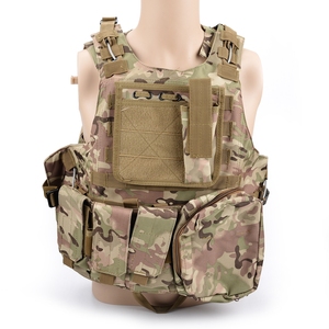 전술 공격 플레이트 캐리어 조끼 나일론 MOLLE 전투용 체스트 리그 조끼 (홀스터 및 파우치 포함) 사격, 하이킹 및 훈련용 - Product Image 5