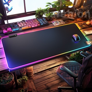 Tapis de souris lumineux RGB, coloré, grande taille, épais, antidérapant, tapis de bureau LED, tapis de clavier E-Sports, modèle M100 rectangulaire - Product Image 1