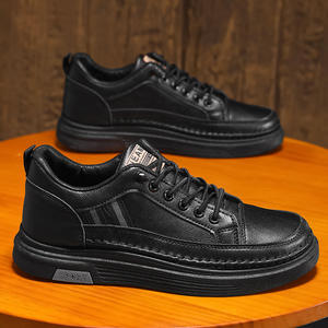 2025 Spring/Summer Men's <b>Shoes</b> New Breathable Leather Sneakers Flat <b>Slip</b>-on Casual <b>Shoes</b> - Product Image 1