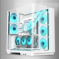 Boitier pc gaming atx mid-tower haut débit d'air perforé panneau supérieur verre trempé pc ordinateur gaming case tower gamer cabinet