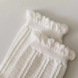 White Slouch <b>Socks</b> Mid-Calf Breathable Sweat-Absorbing Solid Color <b>Polyester</b> Women's Fashion <b>Socks</b> - Product Image 1