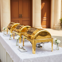 Kommerzielles 9L 11L Gold Edelstahl Chafing Dish Set Buffet Speisenwärmer mit Deckel für Hotel Catering Hochzeit Bankett