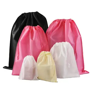 도매 프로모션 저렴한 접이식 쇼핑 재활용 PP 부직포 친환경 drawstring 구두 가방