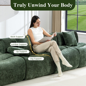 Best Selling Fast Dispatch Meroow MS3 Bamboo Modular <b>Sofa</b>, Wood-Free Silent High Back Couch with Armrest Pad - Product Image 6