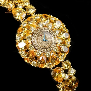 <span class=keywords><strong>Reloj</strong></span> de Cuarzo para Mujer, Plata S925, Chapado en Oro de 18K, Movimiento Suizo, Zirconia 5A, <span class=keywords><strong>Reloj</strong></span> de Pulsera con Incrustaciones de Joyería de Lujo - Product Image 1