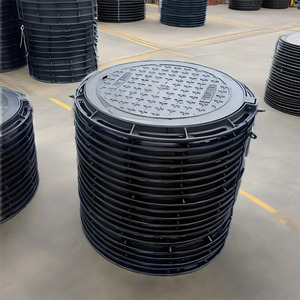 EN124 C250 D400 E600 중량급 안정성 강화 연성 주철 사각 및 원형 맨홀 커버 블랙 ZHENHAN 브랜드 - Product Image 5