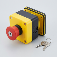Usine directe rectangulaire 68*51mm 2 positions en plastique boîte de commande de clé électronique bouton d'arrêt d'urgence boîte de commutation