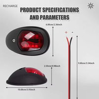 Feu de navigation à LED imperméable à l'eau Feu d'avertissement tribord pour bateau marin 12V Yacht Truck Trailer Van