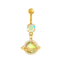 Modische G23 Titan Bauchnabelringe Piercing-Schmuck Kubischer Zirkonia Diamant Schwebende Nabelringe Piercing-Schmuck