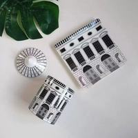 Pot à bougie en céramique style château rétro avec couvercle en forme de cône de pin, boîte cadeau personnalisée, décoration aromatique pour la maison, l'hôtel, Noël