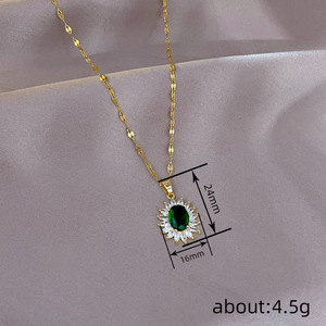 Collana con Pendente a Catena Geometrica Girasole in Rame Classico per Donna, Gioiello Elegante e alla Moda per Uso Quotidiano - Product Image 4