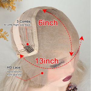 Perruque synthétique Julianna résistante à la chaleur, lisse, ondulée, avec mèches blondes, dentelle HD 13x6, dentelle frontale - Product Image 2