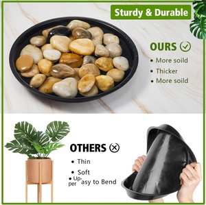 Ensemble de 16 plateaux d'égouttement noirs de 11.8 pouces en plastique épais soucoupes pour plantes soucoupes robustes pour pots de fleurs, jardinières d'intérieur et d'extérieur - Product Image 4