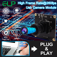 Módulo de Cámara USB de Alta Velocidad ELP, Lente Gran Angular de 2.9 mm, 260 FPS a 360P, 120 FPS a 720P, 60 FPS a 1080P, Placa de Cámara Web de Alta Velocidad para Computadora Portátil