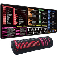 Tapis de bureau personnalisé grand format, compatible Photoshop, PowerPoint, Word, Excel, CAD, Python, AI, CorelDraw, avec raccourcis clavier, en caoutchouc, résistant à l'eau, pour jeux vidéo
