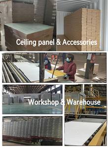 Tuiles de plafond en fibre minérale résistantes à l'humidité, fabriquées en Chine, pour la décoration intérieure de cafés, restaurants, bureaux - Product Image 3