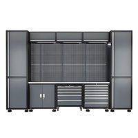 Système d'armoire à outils de garage modulaire à usage intensif personnalisé en acier fer 10 tiroirs verrouillage à clé plan de travail moderne Support OBM