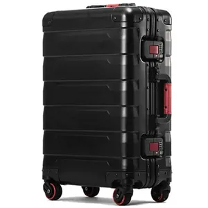<span class=keywords><strong>Valise</strong></span> rigide en alliage d'aluminium OEM/ODM, <span class=keywords><strong>valise</strong></span> à <span class=keywords><strong>roulettes</strong></span> en métal personnalisée, bagage à main, bagage enregistré avec <span class=keywords><strong>roulettes</strong></span> pivotantes - Product Image 1