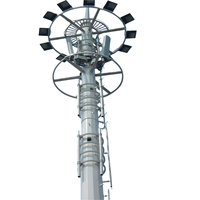 Poteau monopode urbain intelligent 5G de 15 m avec éclairage LED et armoire d'équipement interne