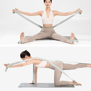 Thể dục tập thể dục linh hoạt căng ban nhạc chân cáng Pilates Yoga căng dây đeo Polyester + Latex 18LB màu xanh lá cây màu xám - Product Image 5