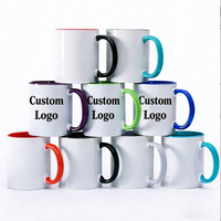 Mug à café en porcelaine blanche personnalisé avec logo, 11 oz, vierge, pour sublimation, sans danger pour les aliments, compatible lave-vaisselle et micro-ondes, cadeau d'entreprise