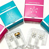 Emballage personnalisé pour flacons de peptides en carton blanc avec logo, kit de 2 flacons, plateau blister, double étui cadeau en verre, boîte d'emballage pour peptides