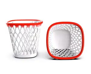 Yüksek kaliteli basketbol sepeti tasarım tükenmez kalem konteyner şekil masa kullanımı plastik organizatör kalemlik