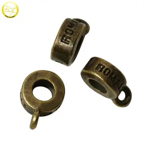 Bracelet Metal Beads Custom Engraved Metal Logo Jewelry Slider Beads For Necklace/bracelet/garment