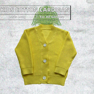 Custom Long Sleeve <b>Button</b> Knitted Plaid <b>Cardigan</b> <b>for</b> <b>Baby</b> Boys and Girls Organic Cotton Fall Winter Kids Clothing Plus Size - Product Image 1