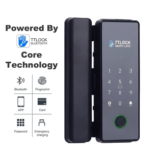 TTlock Ble טביעת אצבע ביומטרית תמיכה במנעול חכם עם סיסמה וירטואלית מנעול דלת זכוכית דיגיטלית ללא מפתח לשימוש מסחרי במשרד - Product Image 3