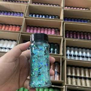 Ensemble de pots à paillettes épaisse de 2 oz, mélange de paillettes en Polyester cosmétique en vrac, holographique - Product Image 5