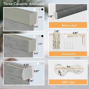 ستائر دوارة ذكية أوتوماتيكية صديقة للبيئة للمطبخ الداخلي مع لوحة طاقة شمسية مدمجة ومحرك كهربائي - Product Image 4