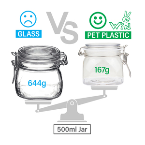 Wholesale Preserve Freshness 500ml 17oz Clear Metal Closure Food Grade Plastic Canister for Food - Product Image 2