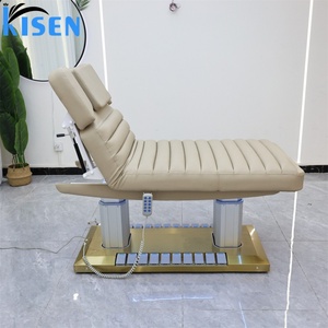 KISEN Modern Beauty Salon Furniture Silver Stainless Steel Base Salon Massage Table 3 Motors Electric Facial Spa <b>Bed</b> <b>for</b> Sale - Product Image 6