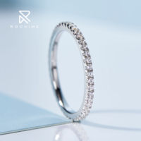 Bague de mariage minimaliste Rochime en argent sterling 925 plaqué rhodium avec zircone cubique, bijoux pour femmes