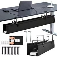 Organisateur de câbles en tissu D5700 pour table, sans perçage, plateau de gestion des câbles sous le bureau pour le bureau et la maison
