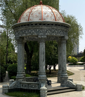 Grand Jardin Extérieur Romain Rond Décoratif Pierre de Marbre Blanc Naturel Statue Carrée Piliers Pavillon Italien Gazebo Pergola