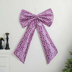 Nouveauté : Décoration de fête d'anniversaire moderne et minimaliste, nœuds géants super brillants à imprimé léopard, faits à la main, personnalisables, 60x105cm - Product Image 4